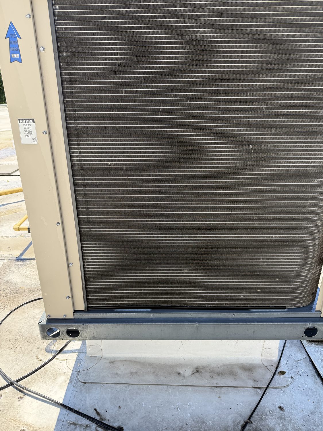The same surface cleaned after pressure washing